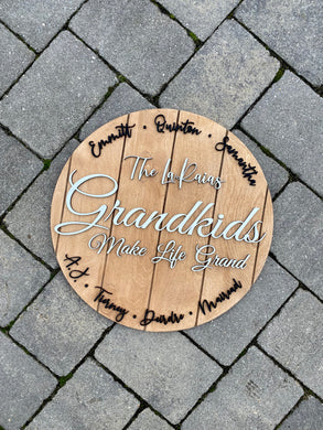 Grandkids, Make Life Grand! Multi - plaque wood sign customized and personalized for grandparents gift (Copy)