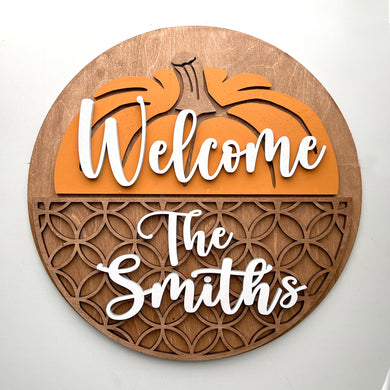 16 inch round 3D Wood FALL Door Sign PROJECT