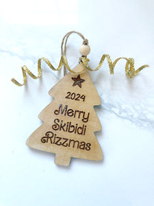 Merry Skibidi Rizzmas, Funny 2024 Ornament for Teens, Tweens