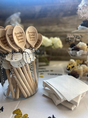 Engraved wood spoon for Bridal, Wedding or Baby Shower