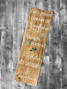 Reversible Winter & Fall Indoor/Outdoor Wood Hand Painted Sign, Holiday, Pumpkins, Bonfires, Smores, Snowflakes, Mittens and Hot chocolate!