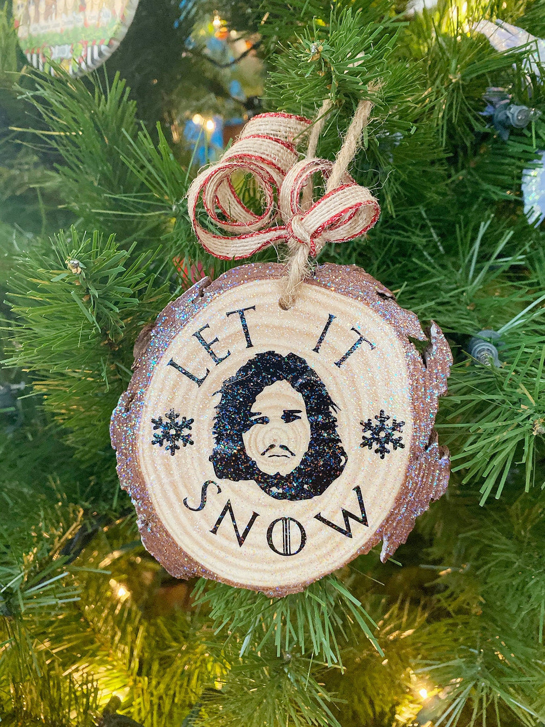 Game of Thrones Jon Snow Let It Snow Christmas Holiday ornament, Handmade